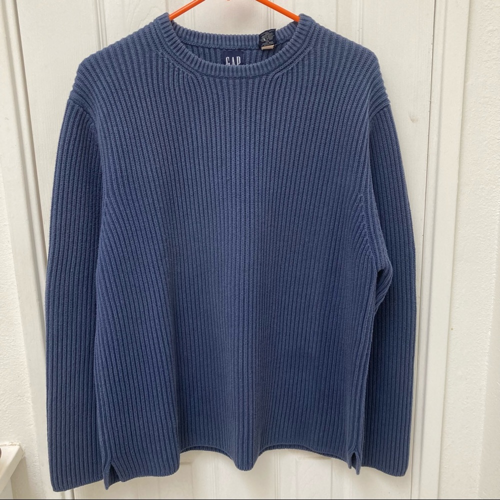Vintage GAP Blue Ribbed Sweater Size Large